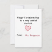 Cartes de Saint-Valentin de l'étudiant sur mesure (Dos)