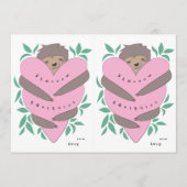 Cartes de Saint-Valentin découpées de paresseux | (Devant)