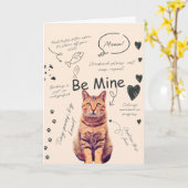 Cartes de Saint-Valentin drôles de chat (Fleur jaune)