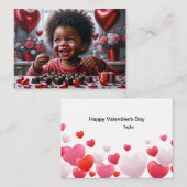 Cartes de Saint-Valentin en classe pour Afro-Améri (Devant / Derrière)