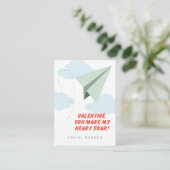 Cartes de Saint-Valentin en Papier d'avion de clas (Debout devant)
