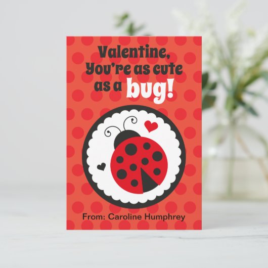 Cartes de Saint-Valentin Ladybug (Debout devant)