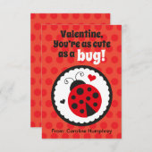 Cartes de Saint-Valentin Ladybug (Devant / Derrière)