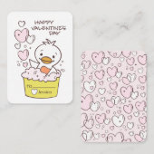 Cartes de Saint-Valentin pour enfants Canard Bulle (Devant / Derrière)