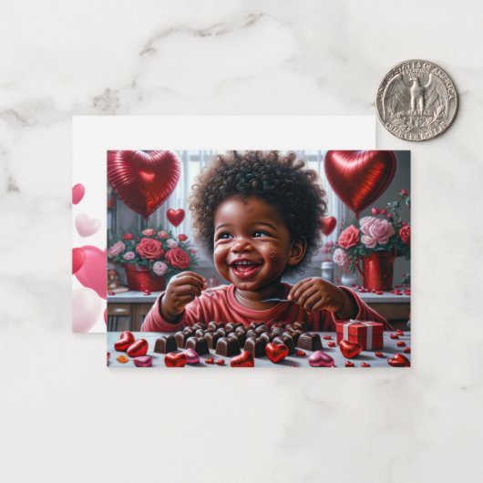 Cartes de Saint-Valentin pour la classe Afro-Améri (Devant/Arrière en situation)