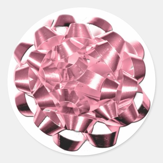 Cartes de saison de Noël Pink Holiday Bow Stickers (Devant)