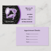 Cartes de salon de coiffure pourpre avec rendez-vo (Devant / Derrière)