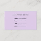 Cartes de salon de coiffure pourpre avec rendez-vo (Dos)