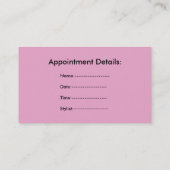 Cartes de salon de coiffure rose avec rendez-vous (Dos)