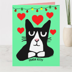 CARTES DE SALUT CHAT CHRISTMAS, PANDA KITTY