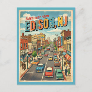Cartes de salutations d'Edison NJ de style vintage