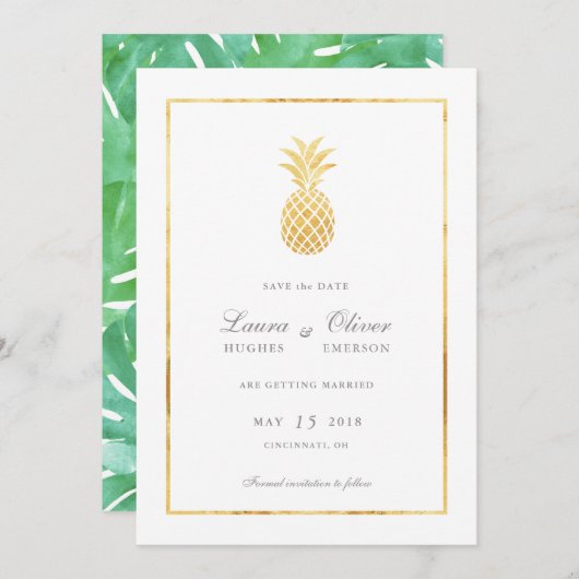 Cartes de sauvegarde à date Gold Pineapple (Devant / Derrière)