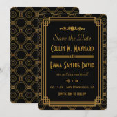 Cartes de sauvegarde Art Déco noires (Devant / Derrière)