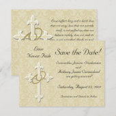 Cartes de sauvegarde de date avec croix et anneaux (Devant / Derrière)