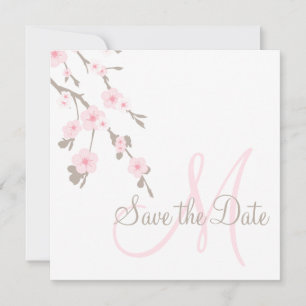 Cartes de sauvegarde de date Cerisiers en fleurs a