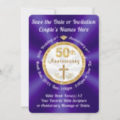 Cartes de sauvegarde de date d'anniversaire de 50  (Devant)