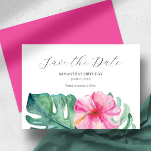 Cartes de sauvegarde de date d'anniversaire tropic