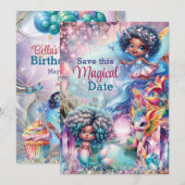 Cartes de sauvegarde de date de Fée Magique (Devant / Derrière)