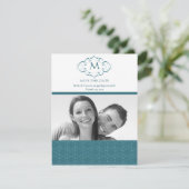Cartes de sauvegarde de date de mariage à monogram (Debout devant)