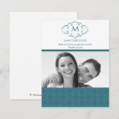 Cartes de sauvegarde de date de mariage à monogram (Devant / Derrière)