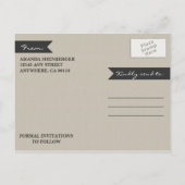 Cartes de sauvegarde de date de mariage avec pot M (Dos)