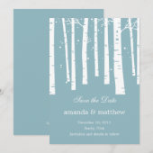 Cartes de sauvegarde de date de mariage de forêt d (Devant / Derrière)