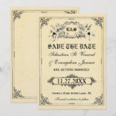 Cartes de sauvegarde de date de mariage de livre d (Devant / Derrière)