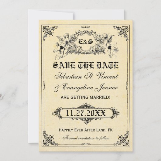 Cartes de sauvegarde de date de mariage de livre d (Devant)