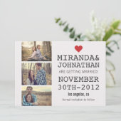 Cartes de sauvegarde de date de mariage photo crèm (Debout devant)