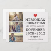 Cartes de sauvegarde de date de mariage photo crèm (Devant / Derrière)