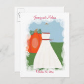 Cartes de sauvegarde de date de mariage, Princess (Devant / Derrière)