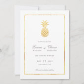 Cartes de sauvegarde de date de Pineapple en or (Devant)