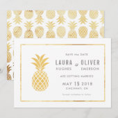 Cartes de sauvegarde de date de pineapple en or si (Devant / Derrière)