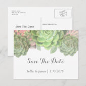 Cartes de sauvegarde de date de succulent vert min (Devant / Derrière)