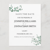 Cartes de sauvegarde de date de vignes élégantes (Devant)