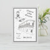 Cartes de sauvegarde de date du Quartier français (Debout devant)