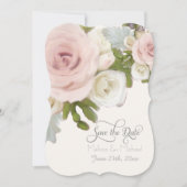 Cartes de sauvegarde de date Élégante rose succule (Devant)