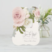 Cartes de sauvegarde de date Élégante rose succule (Debout devant)