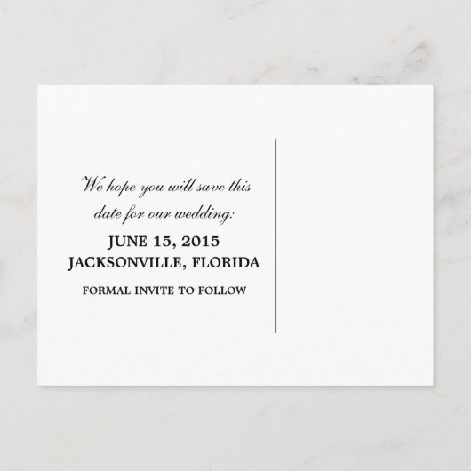 Cartes de sauvegarde de date élégantes à cœurs, ve (Dos)