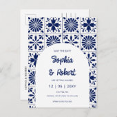 Cartes de sauvegarde de date en carreaux de Talave (Devant / Derrière)