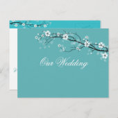 Cartes de sauvegarde de date fleurs blanches (Devant / Derrière)