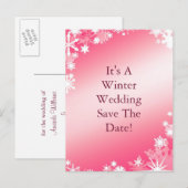 Cartes de sauvegarde de date flocons de neige roug (Devant / Derrière)