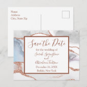 Cartes de sauvegarde de date formelles en agate bl (Devant / Derrière)