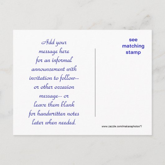 Cartes de sauvegarde de date hydrangeas bleus - pe (Dos)