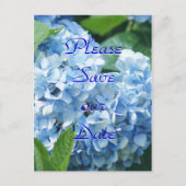 Cartes de sauvegarde de date hydrangeas bleus - pe (Devant)