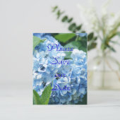 Cartes de sauvegarde de date hydrangeas bleus - pe (Debout devant)