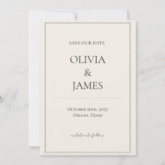 Cartes de sauvegarde de date minimalistes neutres
