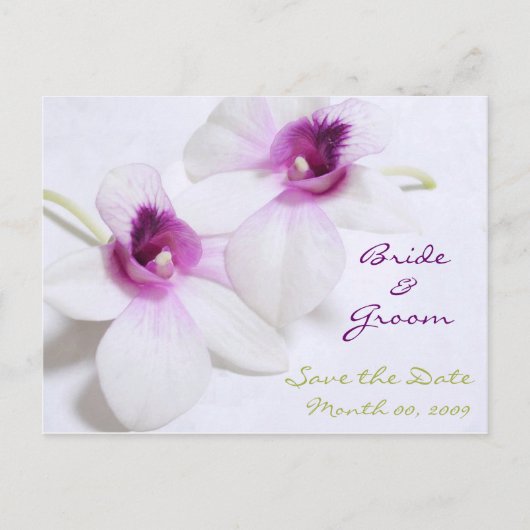 Cartes de sauvegarde de date Orchidée Blanche (Devant)