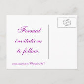 Cartes de sauvegarde de date, robe de mariée, viol (Dos)