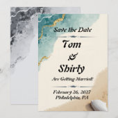 Cartes de sauvegarde de date sur le thème de la pl (Devant / Derrière)